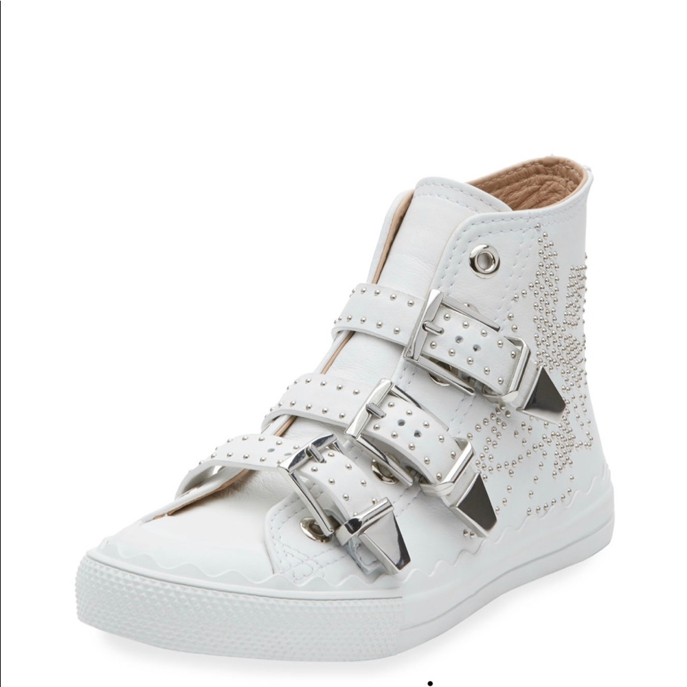 Chloe Kyle Studded High-Top Leather Sneakers